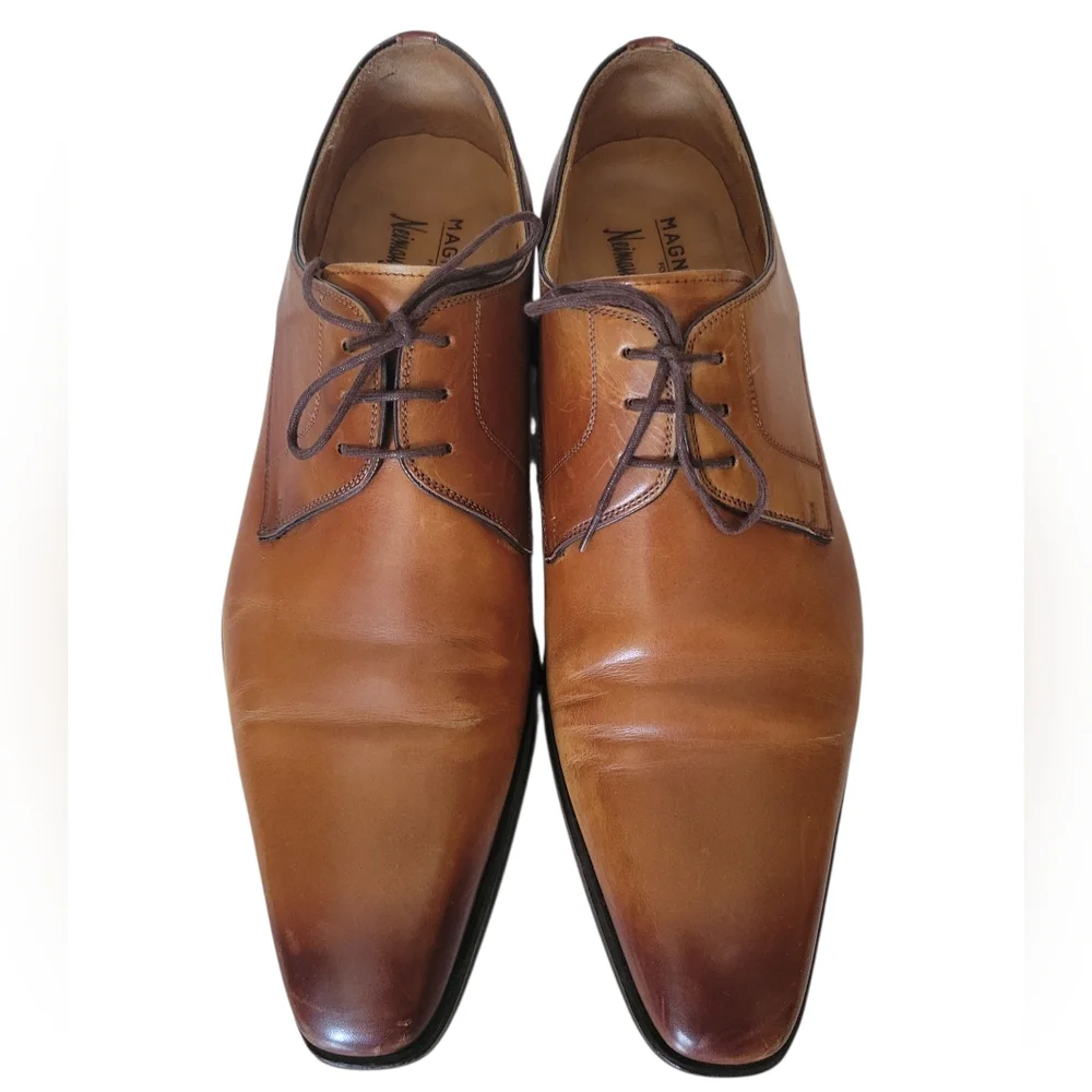 MAGNANNI Ombre Brown Leather Dress Shoes Made Spain 10M